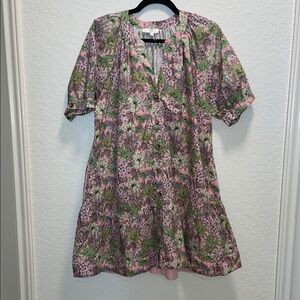 Entro Pink and Green Floral Blouse